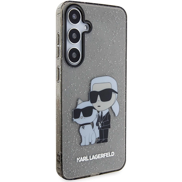 Samsung Galaxy S24 (SM-S921) Karl Lagerfeld Saffiano Karl&Choupette Metal Pin Case Cover, Gray