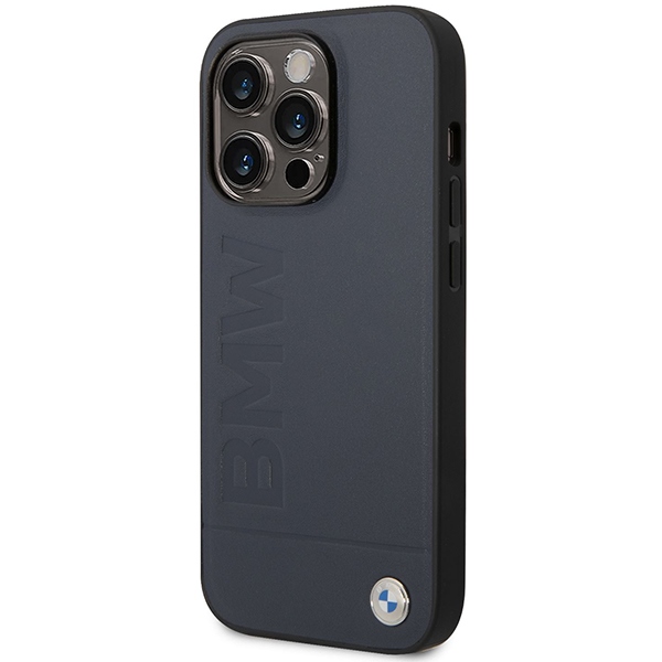 Case BMW BMHMP14LSLLNA iPhone 14 Pro 6.1" navy/navy hardcase Leather Hot Stamp MagSafe