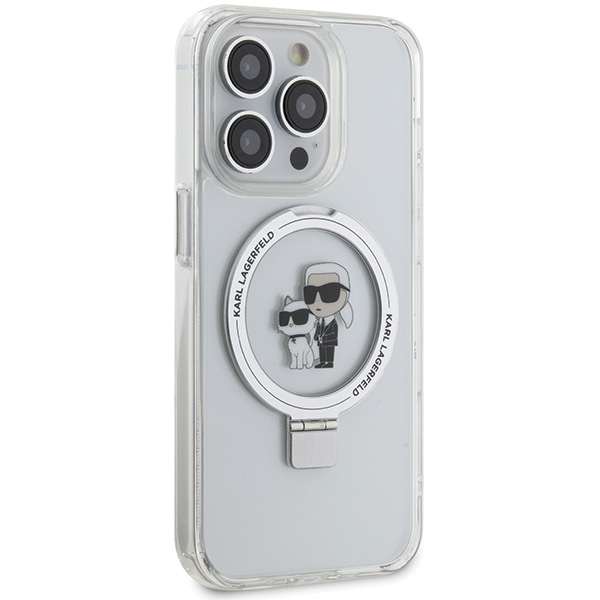 Karl Lagerfeld iPhone 13 / 13 Pro Case Ring Stand Karl&Choupette MagSafe, White