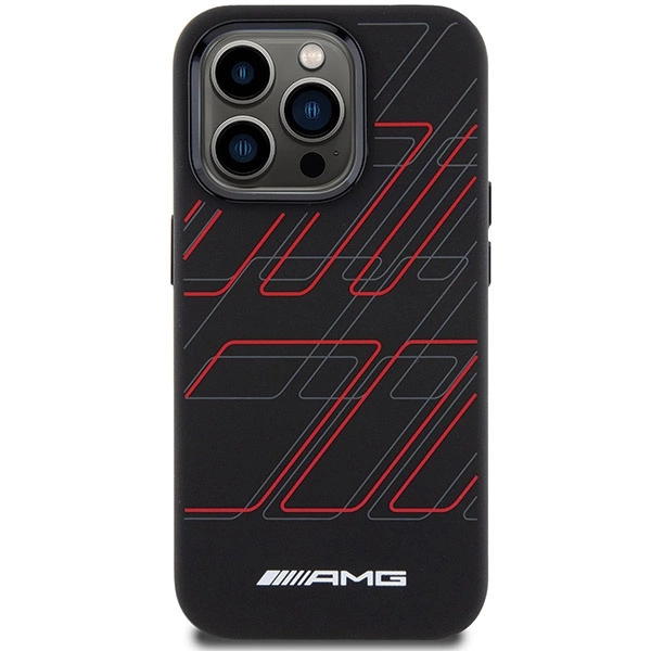 AMG Silicone Large Rhombuses Pattern MagSafe case for iPhone 15 Pro Max - black