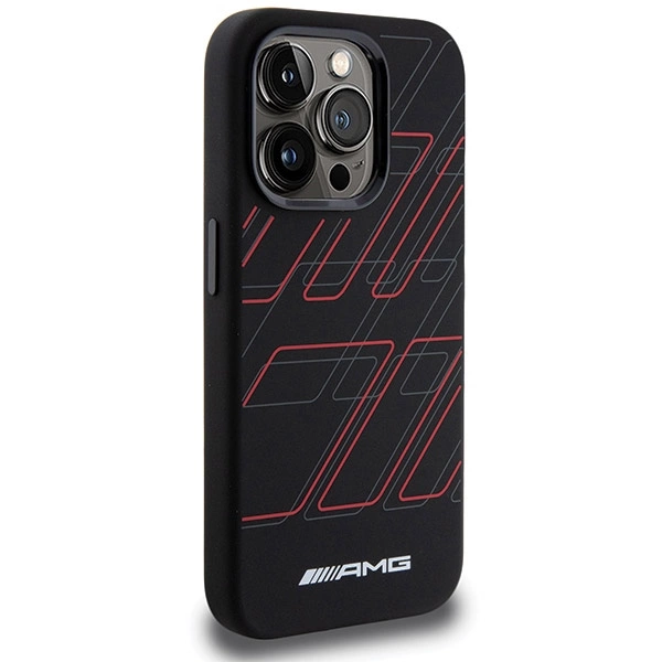 AMG Silicone Large Rhombuses Pattern MagSafe case for iPhone 15 Pro Max - black