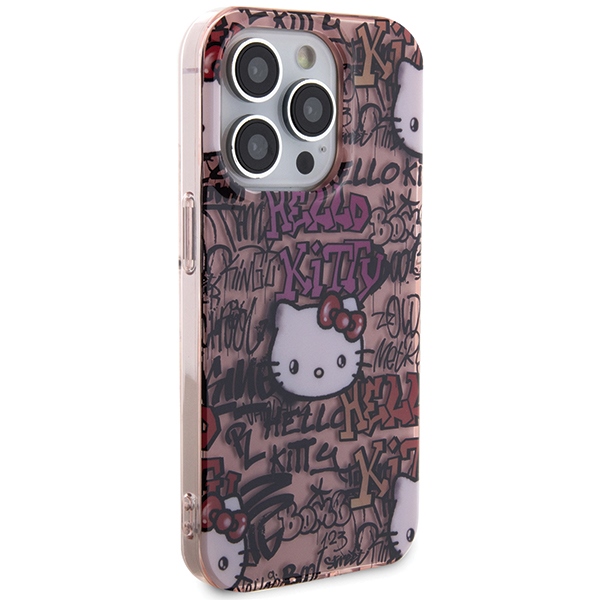Hello Kitty iPhone 14 Pro Max Case IML Tags Graffiti, Pink