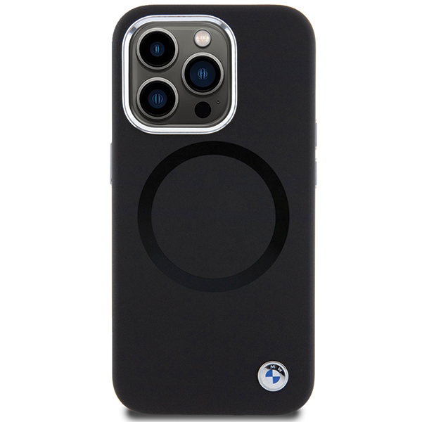 BMW iPhone 15 Pro Case Signature Liquid Silicone MagSafe, Black