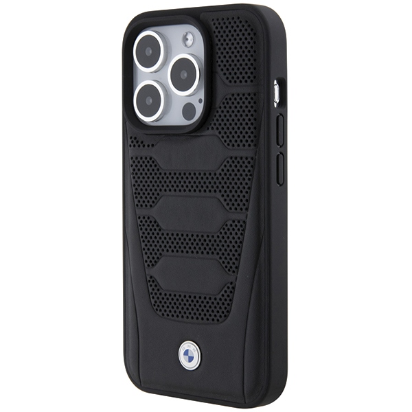 BMW iPhone 15 Pro Max Case Leather Seats Pattern, Black