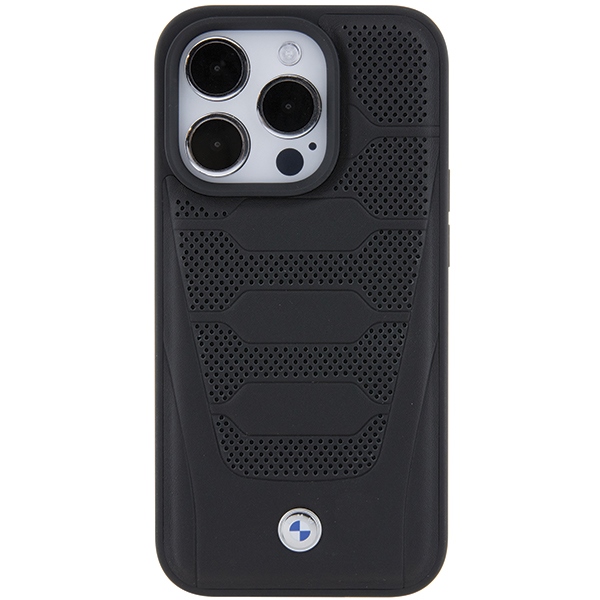 BMW iPhone 15 Pro Max Case Leather Seats Pattern, Black