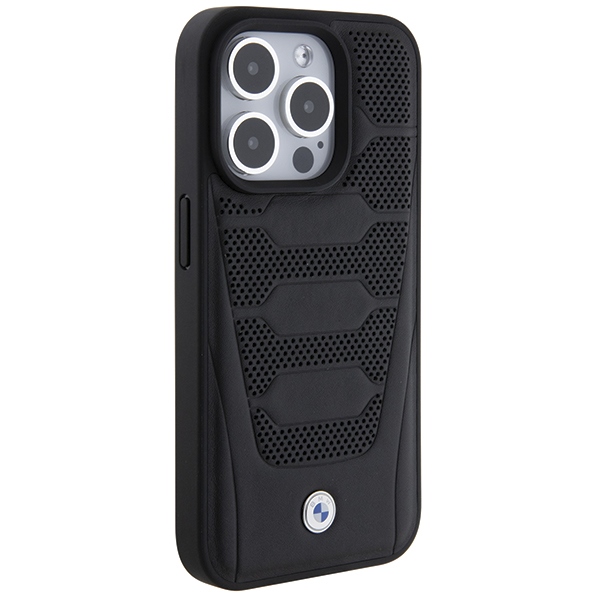 BMW iPhone 15 Pro Max Case Leather Seats Pattern, Black
