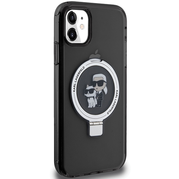 Karl Lagerfeld iPhone 11 / XR Case Ring Stand Karl & Choupette MagSafe, Black