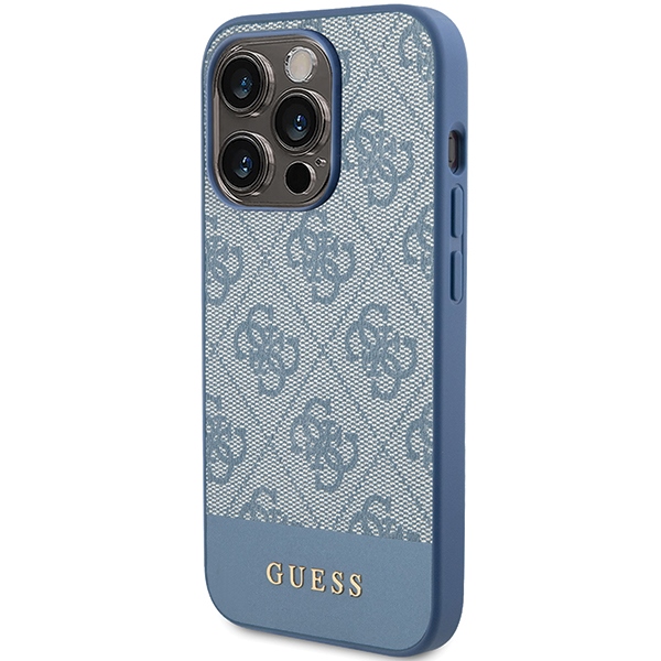 Guess 4G Stripe Collection case for iPhone 15 Pro Max - blue