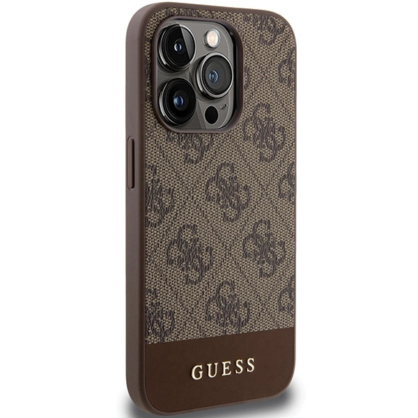 Guess 4G Stripe Collection case for iPhone 15 Pro - brown