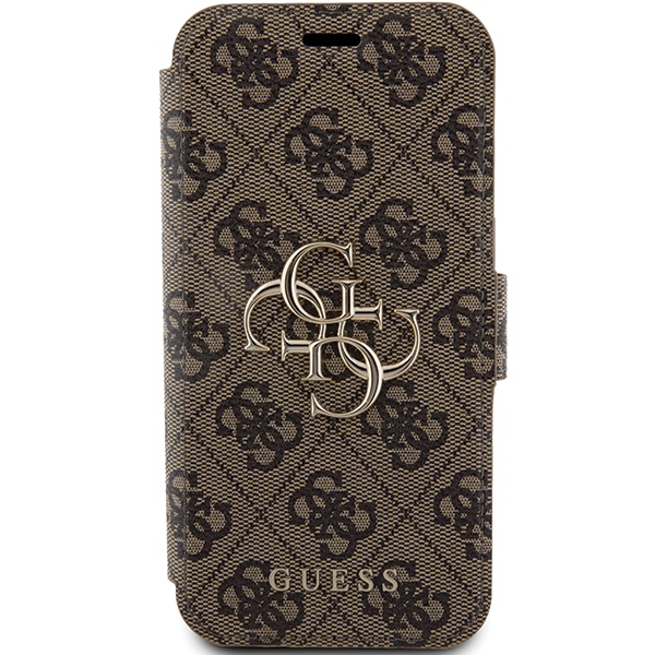 Guess iPhone 15 Pro Wallet Case 4G Big Metal Logo, Brown
