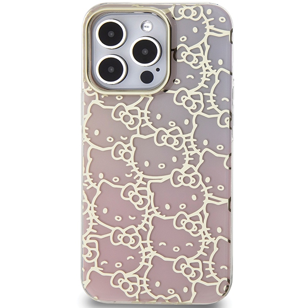 Hello Kitty iPhone 13 Pro Max Case IML Gradient Electrop Crowded Kitty Head, Pink