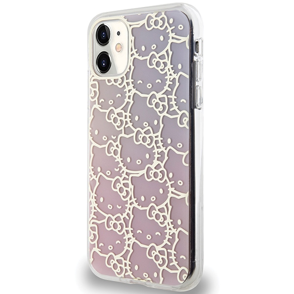Hello Kitty iPhone 11 / XR Case IML Gradient Electrop Crowded Kitty Head, Pink