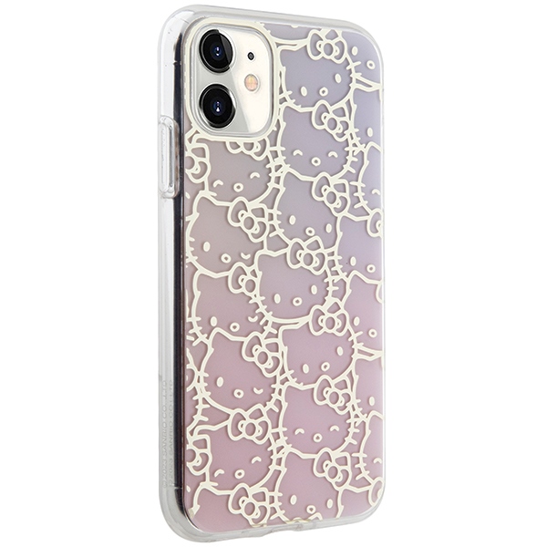 Hello Kitty iPhone 11 / XR Case IML Gradient Electrop Crowded Kitty Head, Pink