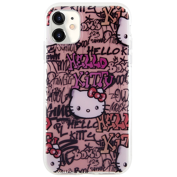 Hello Kitty iPhone 11 / XR Case IML Tags Graffiti, Pink