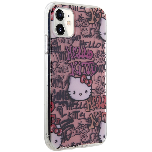 Hello Kitty iPhone 11 / XR Case IML Tags Graffiti, Pink