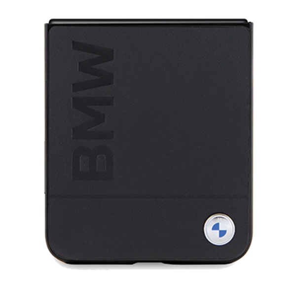 Чехол BMW для Samsung Galaxy Z Flip 5 Leather Hot Stamp, черный