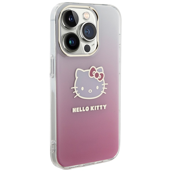 Hello Kitty iPhone 14 Pro Case IML Gradient Electrop Kitty Head, Pink