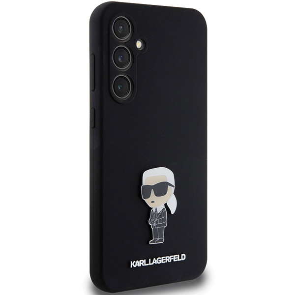 Karl Lagerfeld Samsung Galaxy S23 FE Case Silicone Ikonik Metal Pin, Black