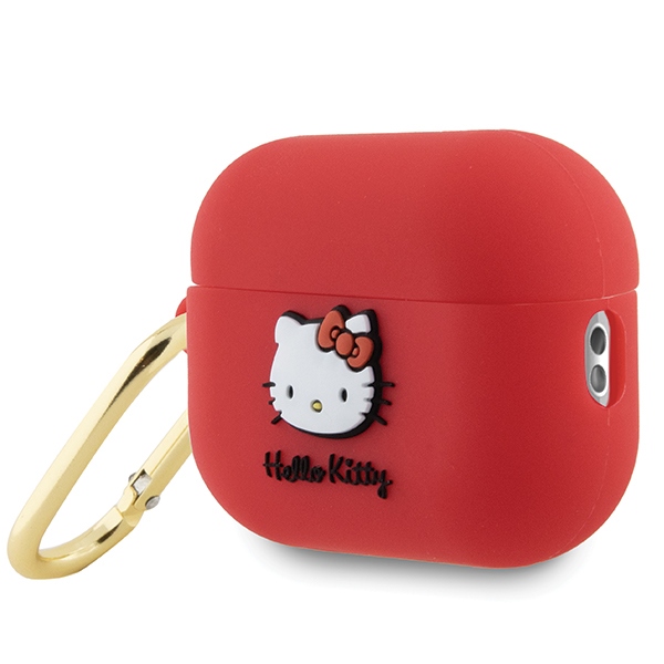 Чехол Hello Kitty для AirPods Pro 2 Silicone 3D Kitty Head, фуксия