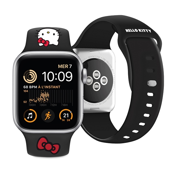 Hello Kitty Apple Watch 38 / 40 / 41 mm Strap Silicone Kitty Head, Black