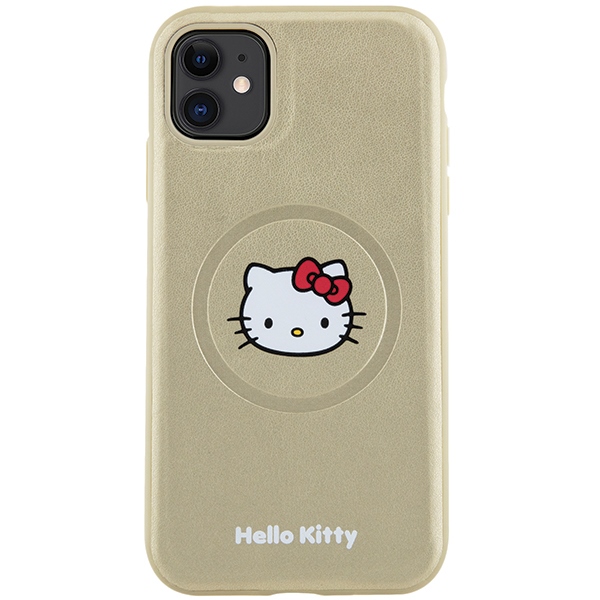 Hello Kitty iPhone 11 / XR Case Leather Kitty Head MagSafe, Gold