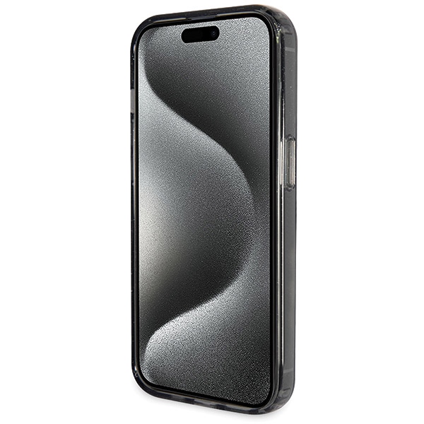 Guess iPhone 14 Pro Case Ring Stand Script Glitter MagSafe, Black