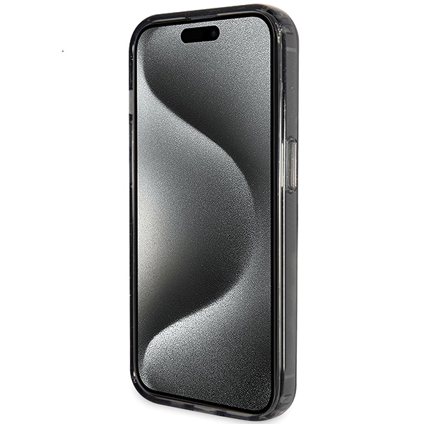 Guess iPhone 13 / 14 / 15 Case Ring Stand Script Glitter MagSafe, Black