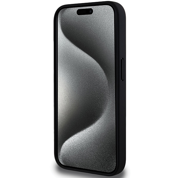 BMW iPhone 15 Pro Case Perforated Tricolor Line, Black