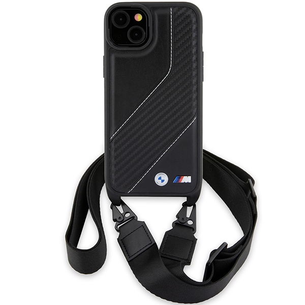BMW iPhone 15 / 14 / 13 Case M Edition Carbon Stripe & Strap, Black