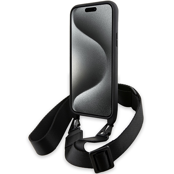 BMW iPhone 15 / 14 / 13 Case M Edition Carbon Stripe & Strap, Black