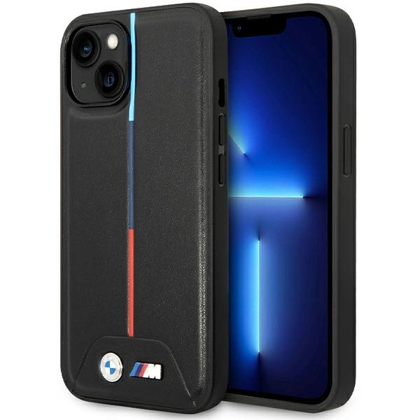 BMW M Quilted Tricolor case for iPhone 15 / 14 / 13 - black