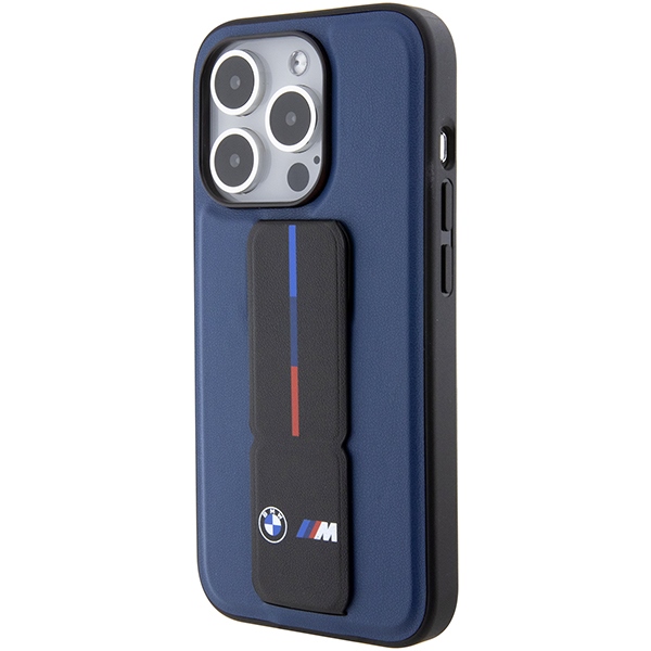 BMW iPhone 15 Pro Case M Grip Stand Bicolor, Navy Blue