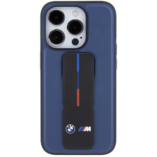 BMW iPhone 15 Pro Case M Grip Stand Bicolor, Navy Blue