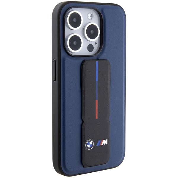 BMW iPhone 15 Pro Case M Grip Stand Bicolor, Navy Blue
