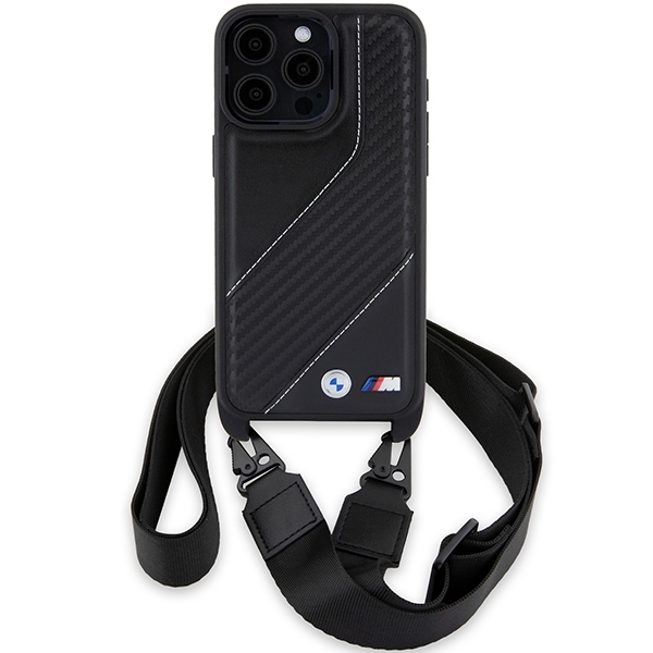 BMW iPhone 15 Pro Case M Edition Carbon Stripe & Strap, Black