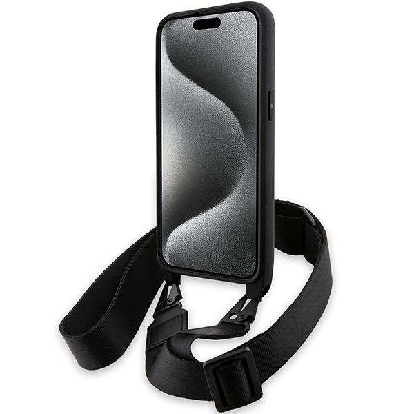 BMW iPhone 15 Pro Case M Edition Carbon Stripe & Strap, Black