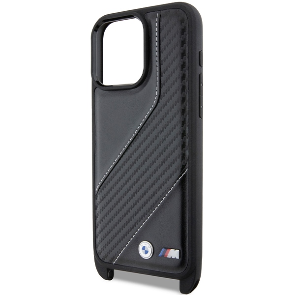BMW iPhone 15 Pro Case M Edition Carbon Stripe & Strap, Black