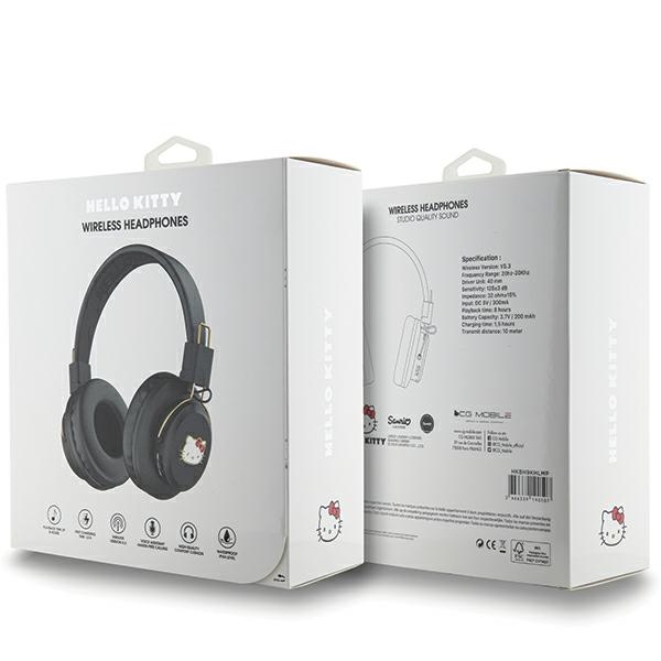Hello Kitty Metal Logo Bluetooth on-ear headphones - black