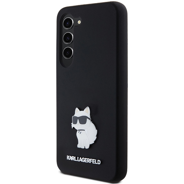 Karl Lagerfeld Samsung Galaxy S23 Case Silicone Choupette Metal Pin, Black
