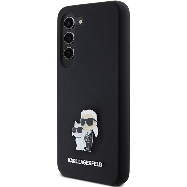 Чехол Karl Lagerfeld для Samsung Galaxy S23 Silicone Karl & Choupette Metal Pin, черный