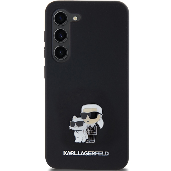 Чехол Karl Lagerfeld для Samsung Galaxy S23 Silicone Karl & Choupette Metal Pin, черный
