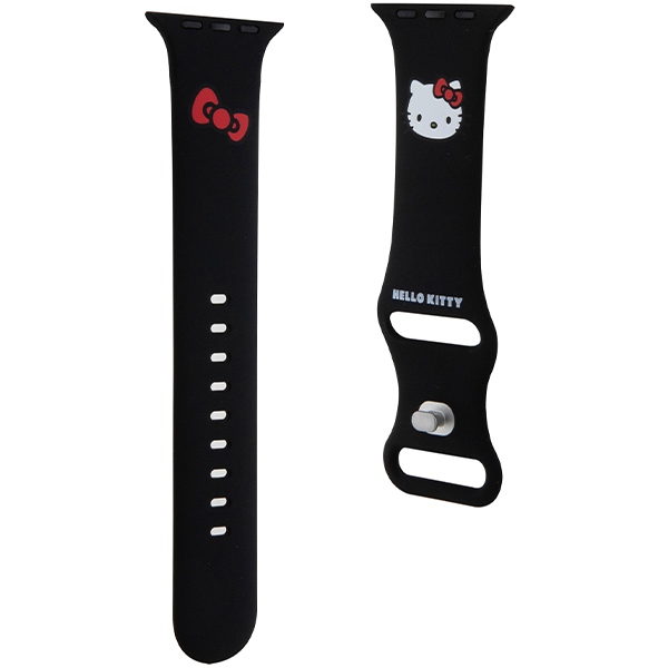 Hello Kitty Apple Watch 42/44/45/49mm Strap Silicone Kitty Head, Black