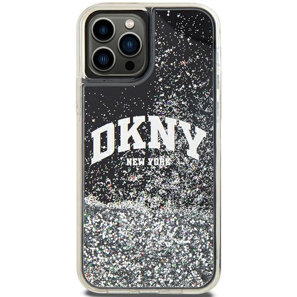 DKNY iPhone 12 / 12 Pro Case Liquid Glitter Big Logo, Black