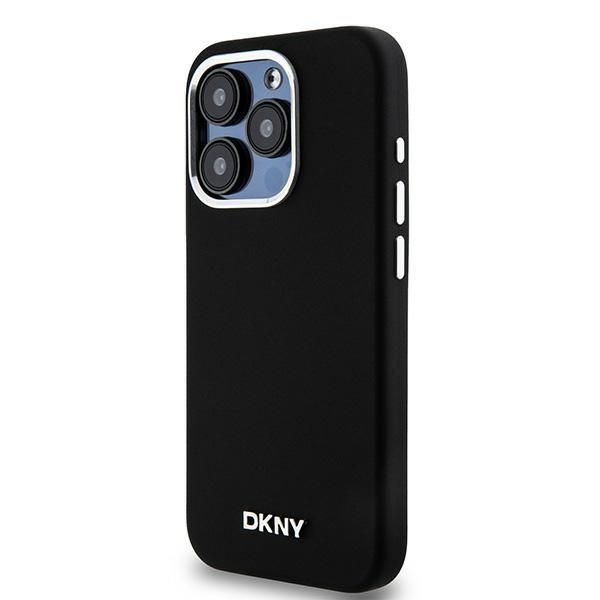 Apple iPhone 14 Pro 6.1\'\' DKNY Liquid Silicone Small Metal Logo MagSafe Case Cover, Black