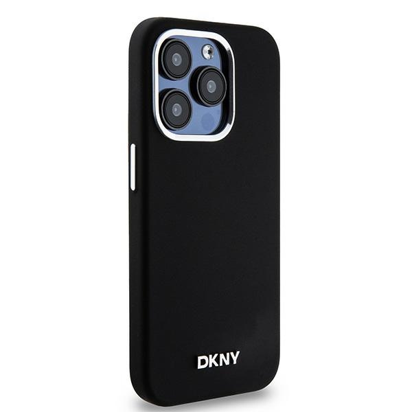 Apple iPhone 14 Pro 6.1\'\' DKNY Liquid Silicone Small Metal Logo MagSafe Case Cover, Black