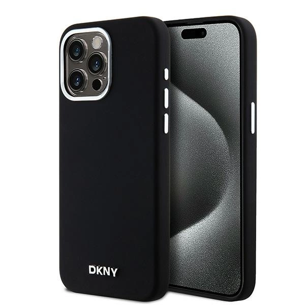 Apple iPhone 14 Pro Max 6.7'' DKNY Liquid Silicone Small Metal Logo MagSafe Case Cover, Black