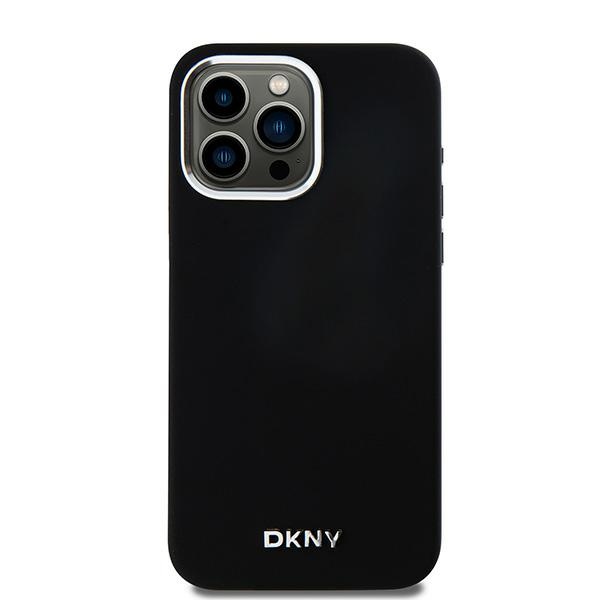 Apple iPhone 14 Pro Max 6.7\'\' DKNY Liquid Silicone Small Metal Logo MagSafe Case Cover, Black