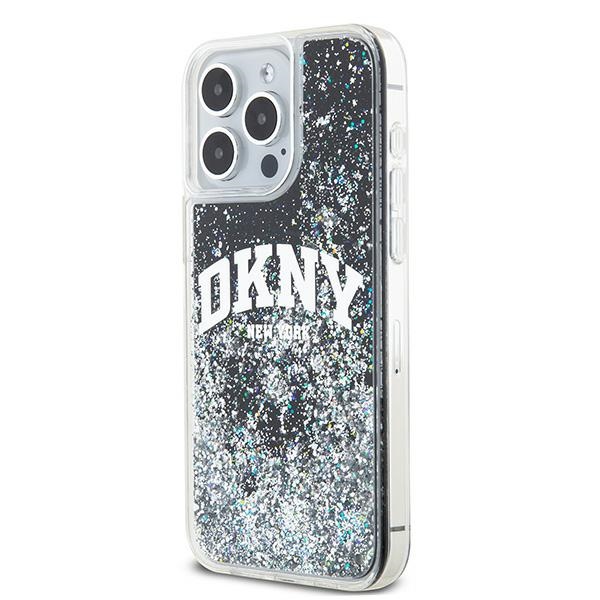 DKNY iPhone 13 Pro Max Case Liquid Glitter Big Logo, Black