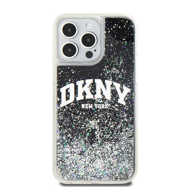 DKNY iPhone 13 Pro Max Case Liquid Glitter Big Logo, Black
