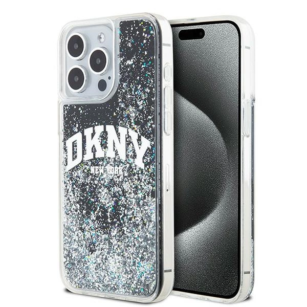 Apple iPhone 14 Pro Max 6.7'' DKNY Liquid Glitter Big Logo Case Cover, Black